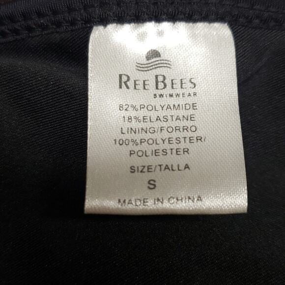 Ree Bees Black Mesh Full Zip One Peice Swimsuit Monokini Size Small - Picture 8 of 8